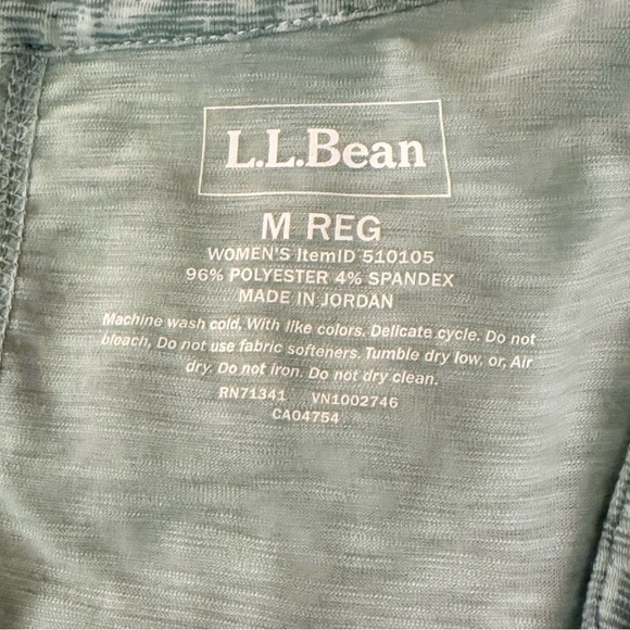 L.L. Bean women’s green 3/4 sleeves Vneck Casual blouse size M Academia Artsy - Picture 4 of 7
